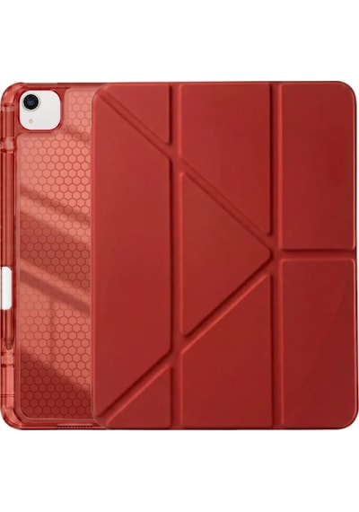 Ps Apple Uyumlu iPad Air 13 İnç M4 / M3 / M2 Tri Folding Standlı Kılıf - Kırmızı Kapaklı Kılıf Ps Apple Uyumlu iPad Air 13 İnç M4 / M3 / M2 Tri Folding Standlı Kılıf - Kırmızı Kapaklı Kılıf