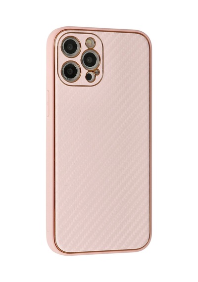 Muratech Newface Apple iPhone Uyumlu  12 Pro Max Kılıf Coco Karbon Silikon - Pembe