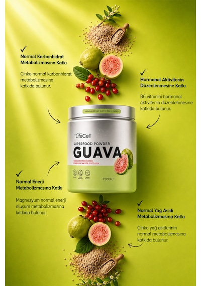 Guava Ekstresi İçeren Kompleks Takviye Edici Gıda - 280g X 8 Adet