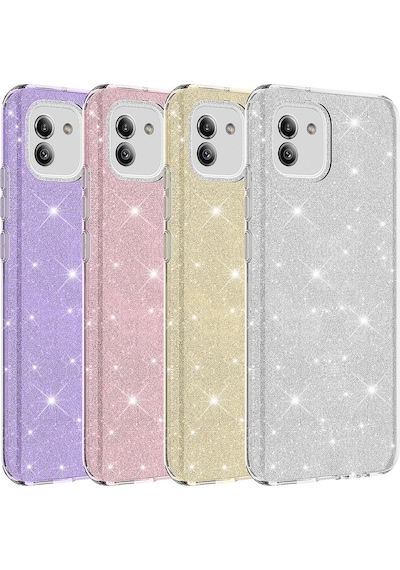 Galaxy A03 Kılıf Zore Shining Simli Silikon Kılıf