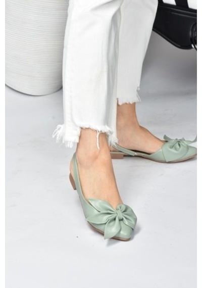 Fox Shoes Yeşil Kadın Babet H726809009 Yeşil