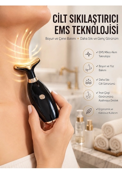 Yüz Ve Boyun Kırşıklık Giderici Ems Güzellik Cihazı Gıdık,sarkma,kırışıklık Yüz Masaj Aleti - 8912733588088