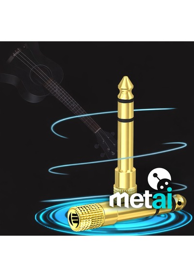 Metai 6.35mm 3.5mm Jack Dönüştürücü Adaptör Altın Kaplama Amfi, Mikrofon, Kulaklık Uyumlu