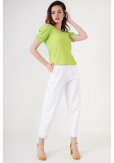 Hiccup Bdart Slim Fit Kare Yaka Bluz Yeşil