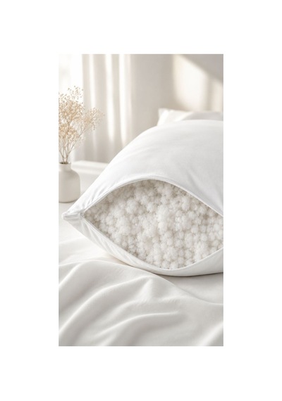 Microfiber Yastık 900gr Silikon Elyaf Dolgulu 50x70 Cm Beyaz Beyaz