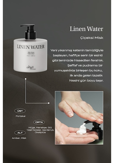 Yaşlanma Karşıtı Saten Bitişli Vücut Losyonu Kundal Silky Gleam Body Lotion Linen Water