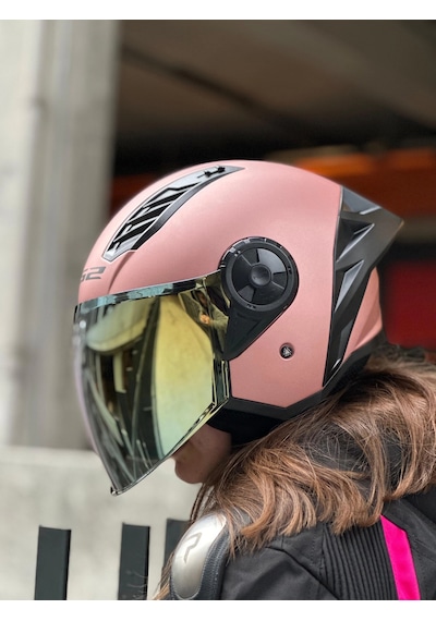 Ls2 Aırflow 2 Rose Gold Kask Gold Vizör Spoiler Rose Gold