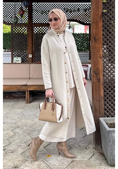 Rabia Şamlı Yakut Angora Triko Kap Taş Çok Renkli