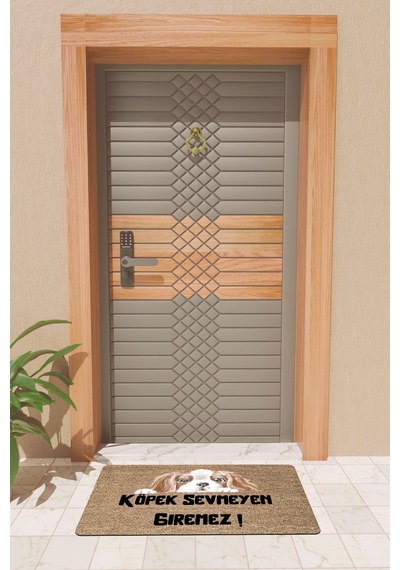 Rugmood Modern Dijtal Baskı Köpek Sevmeyen Giremez3 Kapı Önü Paspası Çok Renkli
