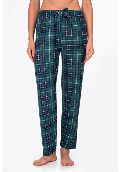 Kompedan Kadın Süet Kareli Pijama Tek Alt Desen 6