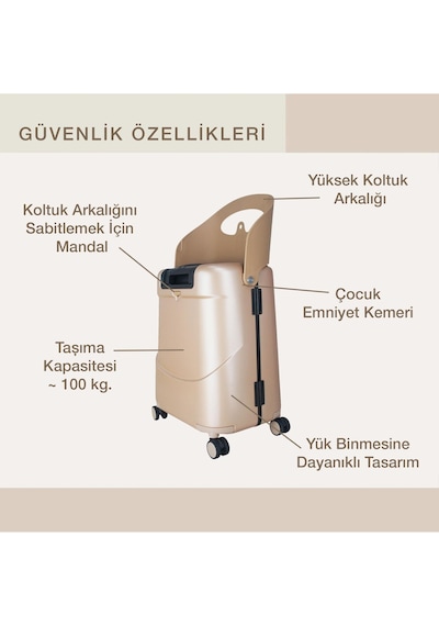 Miamily Carry On Kabin Boy Valiz - Champagne Gold Altın