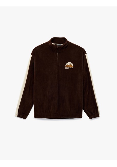Koton Regular Fit Renk Bloklu Nakışlı Yarım Fermuarlı Polar Sweatshirt Kahverengi 7wam70050mk Kahve Koton Regular Fit Renk Bloklu Nakışlı Yarım Fermuarlı Polar Sweatshirt Kahverengi 7wam70050mk Kahve