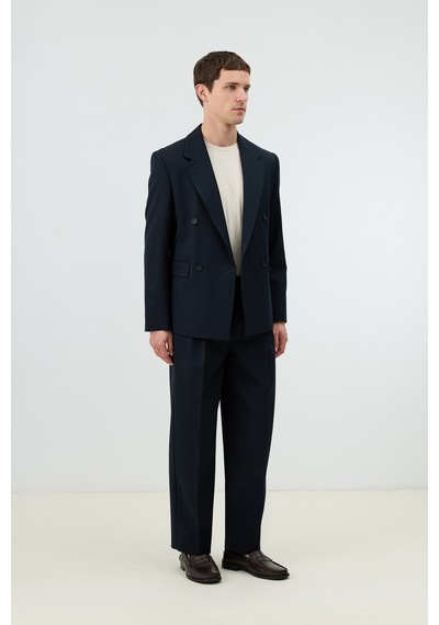 Antioch Relaxed Kruvaze Erkek Blazer Ceket Lacivert