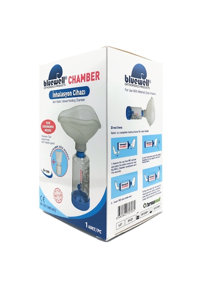 Bluewell Aerochamber İnhalasyon Cihazı Mavi 5 Yaş Üstü