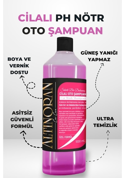 Altınoran Komple Araç Güzellik Seti Cilalı Şampuan 1l + Ultra Hızlı Cila 500ml + Torpido Parlatıcı 200ml