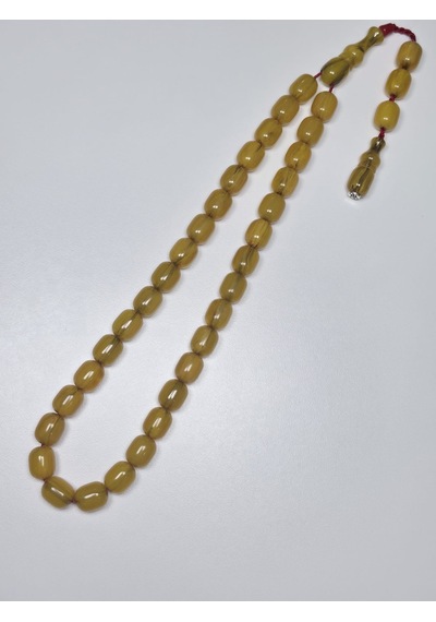 Zeyzun Usta İmzalı Sıkma Kehribar Tespih 10,5 X 13,5 Mm Kapsül Ke