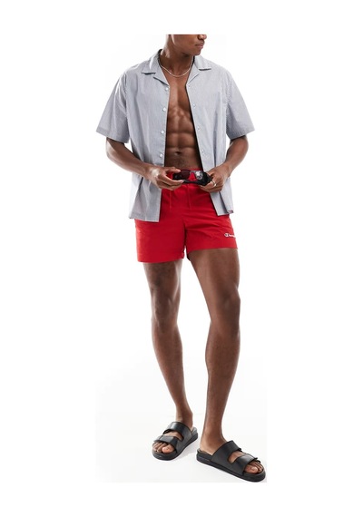 Champion Beach Shorts Erkek Su İtici Mayo Şort Kırmızı