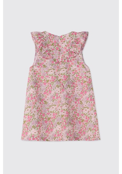 Panço Liberty Kumaş Yenidoğan Pembe Elbise