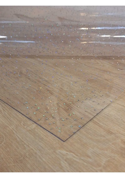 Kalın Pvc Masa Koruyucu 1.2 Mm Mika Örtü, 80 Cm En, Işık İle Renk Değiştiren Desen Şeffaf