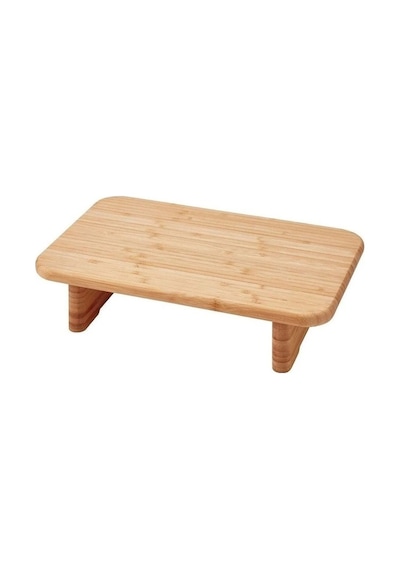 Qerhome Ayaklı Bambu Doğrama Kesim Tahtası & Sunum Standı 32cmx22cm Bambu