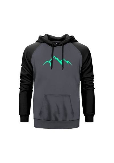 Mountains Gri Renk Reglan Kol Sweatshirt