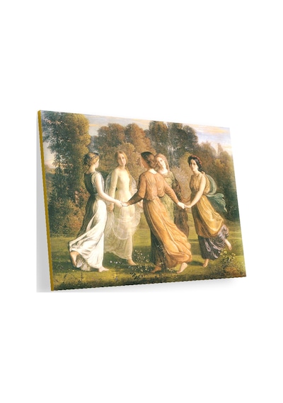 Cakasepetim Louis Janmot Bahçede Çember Halindeki Genç Kızlar Ahşap Mdf Tablo