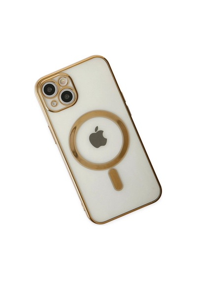 Apple İphone 14 Plus Kılıf Magneticsafe Lazer Silikon - Gold