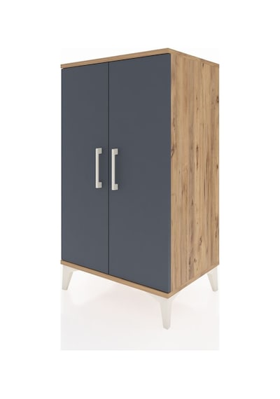Hyperion Komodin 2 Raflı 2 Kapaklı 60x44x106 Çam-antrasit Çam