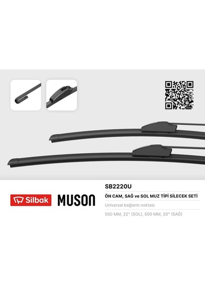 Sılbak Silecek Süpürgesi 550/500mm Muz Tipi Logan Iı-sandero L8 08/12-03/15 Sb2220u