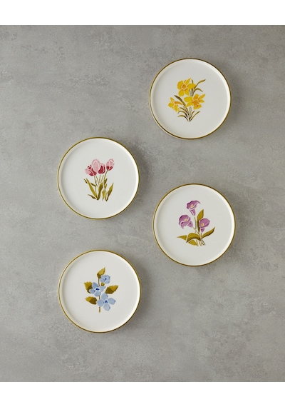 English Home Begonya Seramik 4'lü Pasta Seti 16 Cm Renkli Çok Renkli