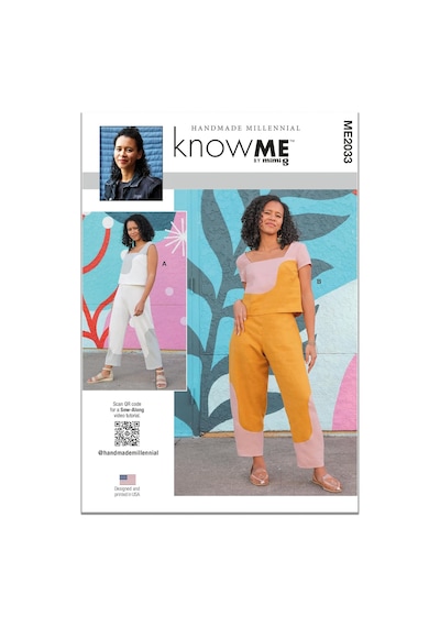 Mccall&apos S Know Me Bayan Kazak Kırpma Üstler Ve Pull-on Pantolon Dikiş Desen Seti, Tasarım Kodu Me2033, Bedenler 18-20-22-24-26