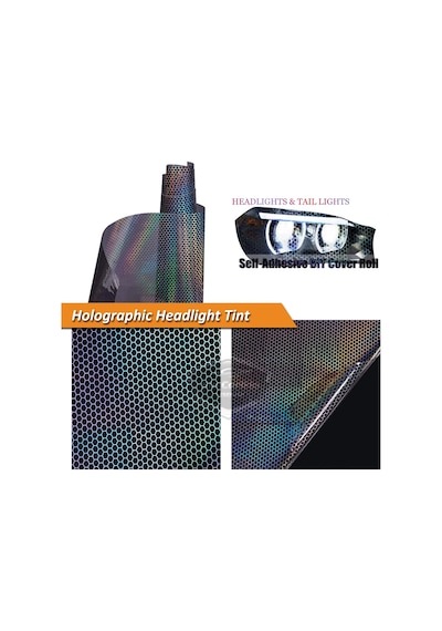 Siyah Hologram Petek Desen Far Stop Filmi Far Folyosu Far Çizik Çizilme Engelleyici Folyo 100 X 30 Cm 00 Şüscaroto Aksesuar