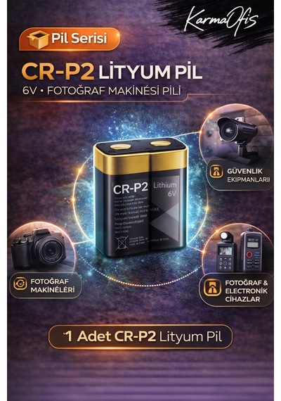 Cr-p2 Lityum Pil 6v Fotoğraf Makinesi Pili Kamera Pili Lithium Battery