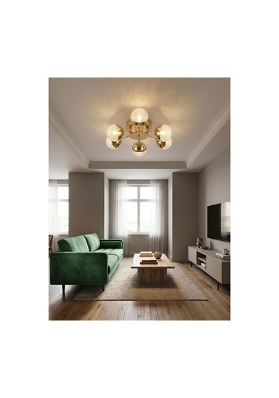 Vera Model Gold 6"lı Kumandalı Ledli 3 Renk Modu Kristal Salon Mutfak Yatak Çocuk Odası Avize Altın