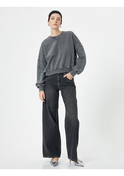 Koton Bisiklet Yaka Sweatshirt Soluk Efektli Standart Kesim Antrasit 4sak10414ek Antrasit Koton Bisiklet Yaka Sweatshirt Soluk Efektli Standart Kesim Antrasit 4sak10414ek Antrasit