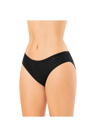 Kota İç Giyim 6 Adet %100 Pamuklu Kalpli Kadın Bikini Külot Siyah