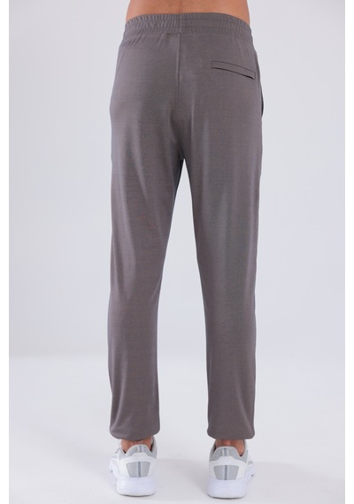 Rowinger Premium Merserize Kumaş Logolu Lastikli Paça Jogger Erkek Eşofman Altı Brown