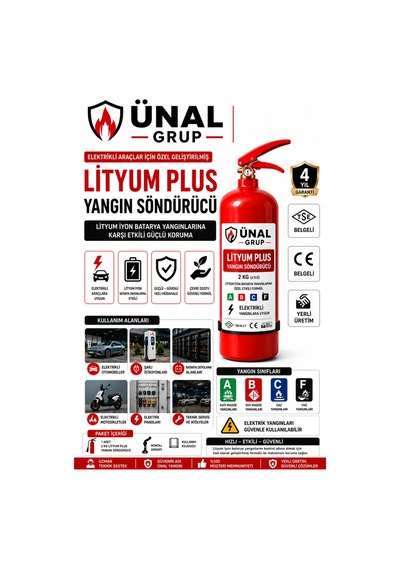 2 Kg Elektrikli Araç Lityum Yangın Söndürücü Kkt Yangın Tüpü İş Yeri Depo