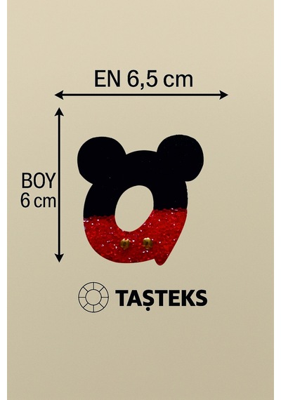Taşlı Ütülenebilen Veya Sticker Olarak Kullanılabilen ' Mickey O ' Harfi