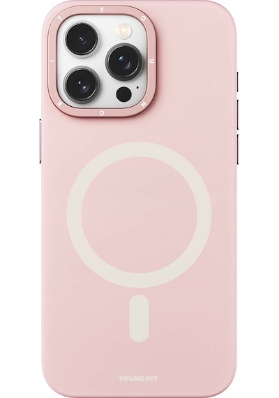 Apple Uyumlu iPhone 14 Pro Max Kılıf Magsafe Şarj Özellikli Youngkit Velvet Magnet Serisi Kapak Gri
