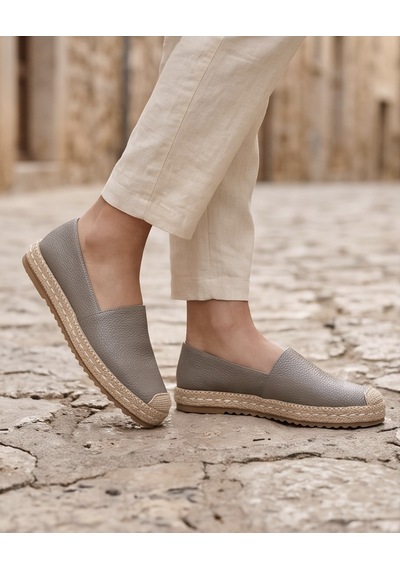 Futsishoes Lucıa Vizon Hakiki Floter Deri Dikiş Detaylı Kadın Espadril