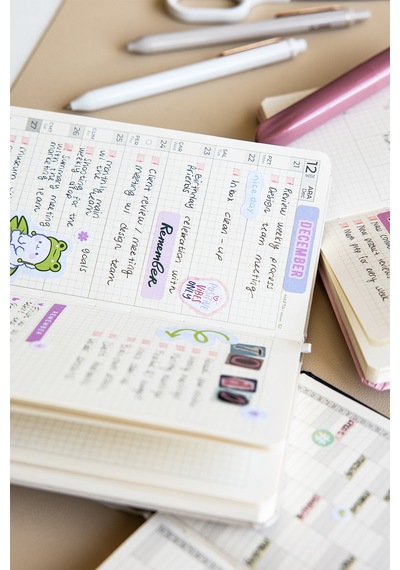 Charm Takılabilen 2026-2027 Mid-year Akademik Cep Ajanda 9x17 Cm Pembe