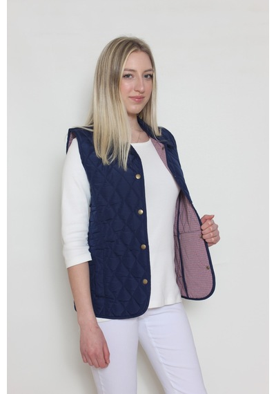 CottonCool Kadın Kapitone Yelek Lacivert
