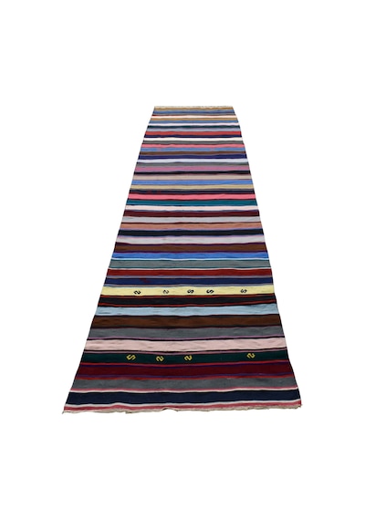 Kilim Antik El Dokuma Pamuklu Yolluk Anadolu Yörük Kilimi 0078 - Yeni - Çok Renkli