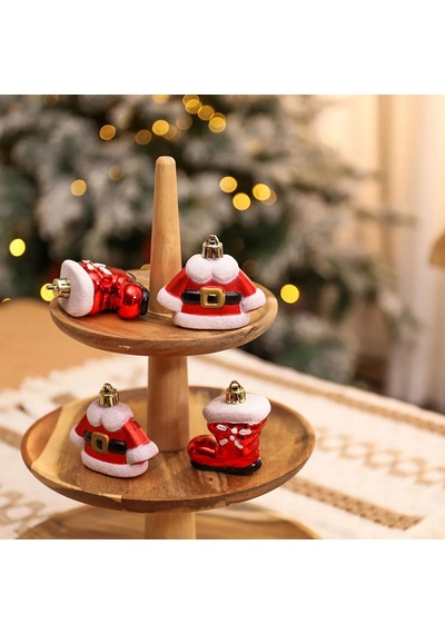Asılabilir Yılbaşı Yeniyıl Ağacı Süsü Noel Baba Kıyafetleri Christmas New Year Santa Clothes Ornaments