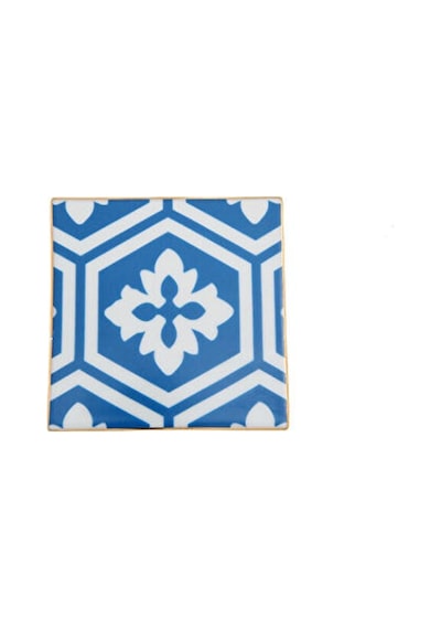 Porland Morocco Desen 2 Mavi Bardak Altlığı 10x10 Cm Mavi