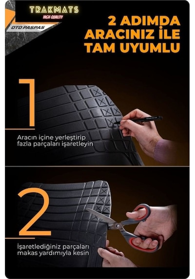 Citroen C3 Aircross 2020 Universal Oto Paspas 4d Havuzlu Yeni Üretim Siyah Adk
