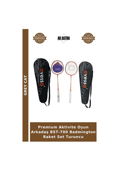 Premium Aktivite Oyun Arkadaş Bst-700 Badmington Raket Set Turuncu