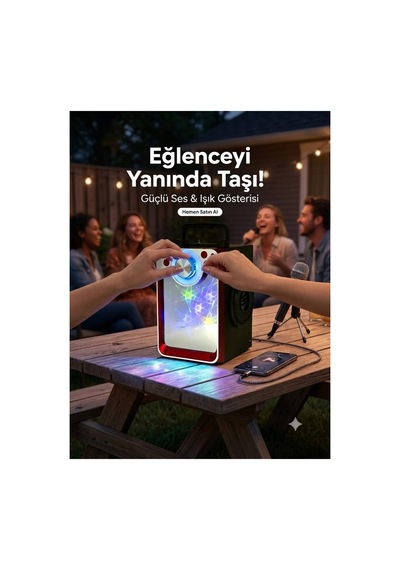 Bluetooth Hoparlör Rgb Ledli Kumandalı Usb Tf Fm Radyo Hoparlör Radyo Kts-822s Siyah - 888169888
