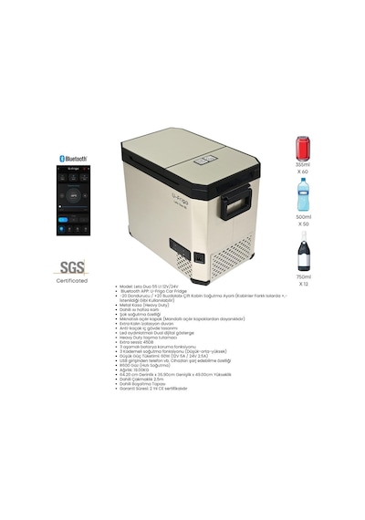 U-frigo Oto Buzdolabı Leto Duo Çift Kapaklı 55lt 12v/24v